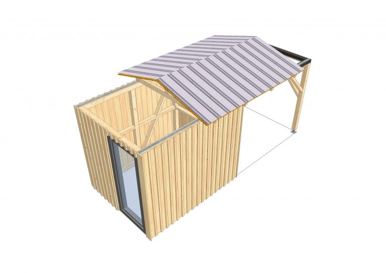 Sternwarte mit halb geöffnetem Dach